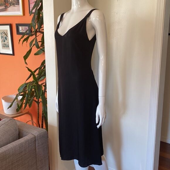 Rag & Bone Zoe Black Flowy Asymmetrical Slip Midi Dress Size Petite Small - Picture 4 of 12